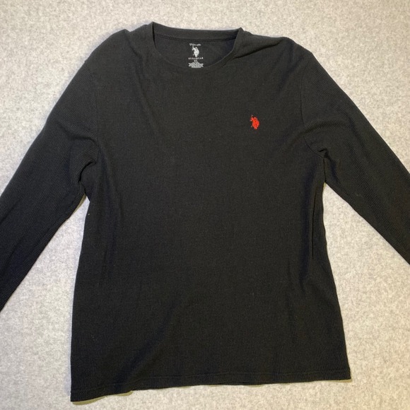 U.S. Polo Assn. Other - U.S. Polo Sleepwear Top‎ Mens XL Black Thermal Waffle Knit Long Sleeve Shirt